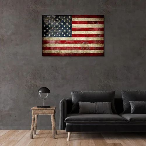 Miniatura 7 de SKASNFAI Póster retro de la bandera de Estados Unidos, arte de pared para la oficina en casa, imagen positiva, Día de la Independencia, Día