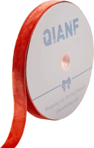 Miniatura 58 de QIANF Cinta de terciopelo, carrete de 1 1/2 pulgadas por 25 yardas (rojo)