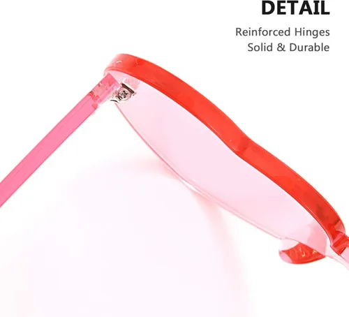 Miniatura 4 de Gafas de sol OLINOWL en forma de corazón de gran tamaño sin montura de una pieza para mujer