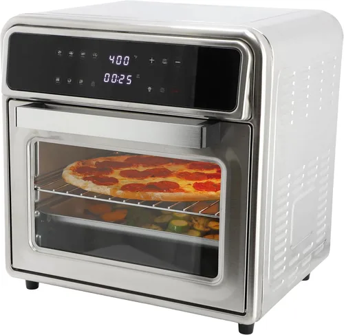Horno freidora de aire digital de acero inoxidable de 21.13 cuartos de galón, horno de convección multifunción con 4 elementos calefactores,