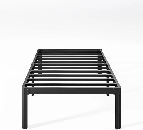 Miniatura 16 de Marco de cama King de metal de 16 pulgadas de alto, no necesita somier, plataforma de marco de cama de tamaño King resistente, sin ruido, fácil