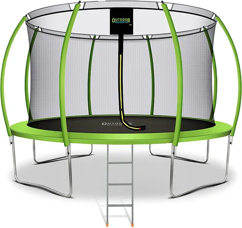 Miniatura 14 de Trampolín de 15 pies con red de recinto, trampolín para exteriores con red de seguridad para niños con escalera, trampolín para patio trasero de 6