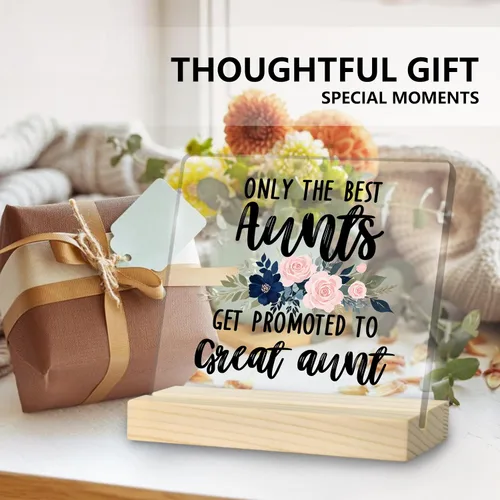 Miniatura 6 de Placa acrílica de regalo para tía, anuncio de embarazo para tía abuela, regalo de nueva tía, anuncio de bebé de gran tía, decoración de estante