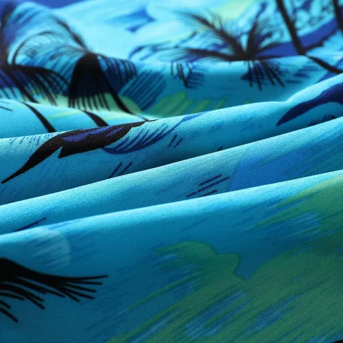 Miniatura 7 de SheLucki - Camisa hawaiana para hombre, unisex, estilo informal, manga corta, con botones y estampado de sombra de palmeras, para el verano
