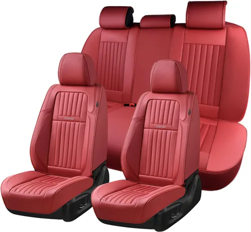 Miniatura 15 de Coverado Fundas de Asiento Delantero para Automóvil, 2 Piezas Fundas de Asiento de Cuero para Automóviles, Protector de Asiento de Automóvil Solo