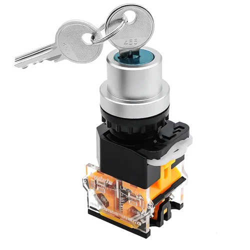 Miniatura 7 de Interruptor de botón de parada de emergencia de cabeza de hongo rojo, 1 paquete, prensa de bloqueo automático en el sentido de las agujas del reloj