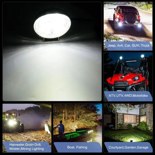 Miniatura 7 de Nilight - Barra de luz LED de 10 piezas de 4.5 pulgadas 27W, luz redonda de inundación para todo terreno, luces antiniebla, luces de conducción todo