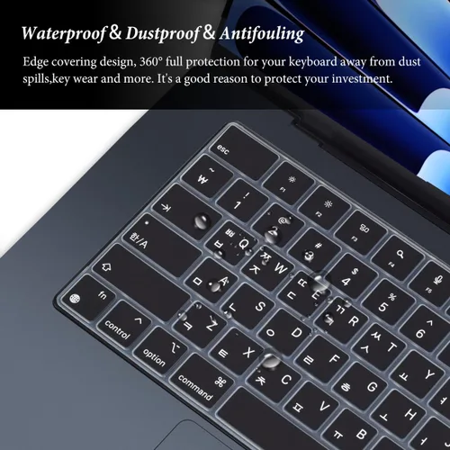 Miniatura 6 de Funda de teclado coreano para Apple MacBook Air 2025 2024 2023 con chip M4 M3 M2 de 15.3 pulgadas A3241 A3114 A2941, MacBook Air de 13.6 pulgadas