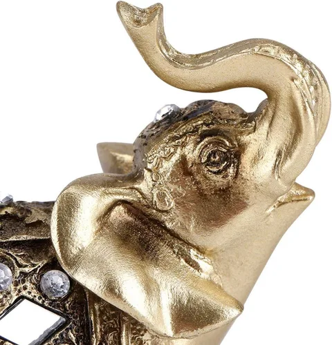Miniatura 6 de Elegante estatua dorada de elefante, escultura respetuosa con el medio ambiente, fortuna para regalos de decoración del hogar (9 x 9)