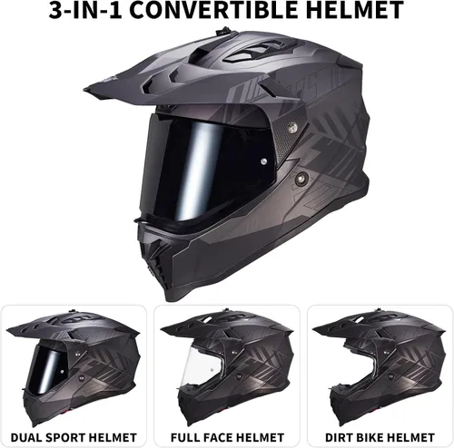 Miniatura 5 de VCOROS Adventure - Casco de motocicleta todoterreno VS-908 para ATV, bicicleta de tierra y motocross, de cara completa para adultos, aprobado por DOT