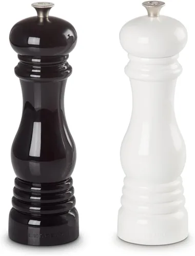 Miniatura 2 de Le Creuset Juego de molinillo de sal y pimienta, 20,3 cm x 6,35 cm cada uno, color negro y blanco