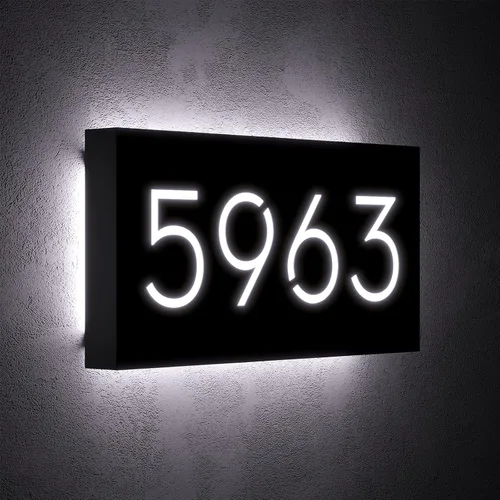 Miniatura 2 de Números de casa LED de 12V para casa, retroiluminación de calle, números de casa modernos personalizados, señal de dirección iluminada, placa de Luz