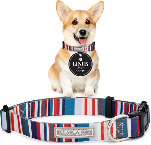 Miniatura 74 de Lucky Love Dog - Collar de perro ajustable con hebilla de fácil clic para los grandes, duradero y cómodo para perros machos y hembras, collar