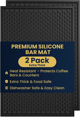 Miniatura 10 de AXIESO Estera de goteo de silicona - de 1/2 pulgada de espesor, resistente al calor y segura para alimentos - para encimera, barra de café