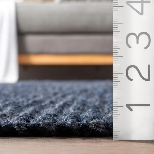 Miniatura 4 de Nuloom Daniela Navy, 2 pies 6 pulgadas x 8 pies, hecho a mano, yute, borla, suave y texturizado, alto tráfico, resistente a las manchas, fácil