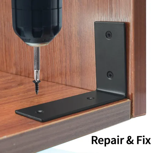 Miniatura 7 de YUMORE Soportes en L resistentes, soportes de estante de acero inoxidable de 5x3x1.8 pulgadas montados en la pared para estantes flotantes Negro