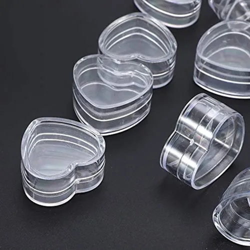 Miniatura 2 de 60 frascos vacíos de 0.18 oz de crema transparente en forma de corazón, tarros de plástico rellenables, contenedor de cosméticos para muestras