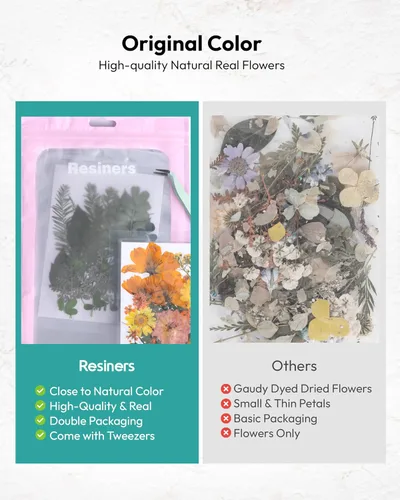 Miniatura 3 de Flores Secas, Resiners 100 Piezas de Flores Prensadas para Manualidades Amarillas Flores Secas Naturales Reales Kit de Hojas Secas para Hacer