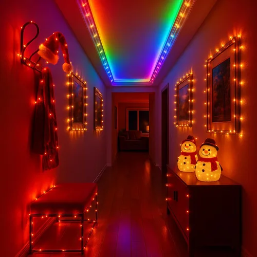 Miniatura 6 de Tira de luces LED impermeables para exteriores de 66 pies, guirnalda de luces de 200 LEDs con cambio de 16 colores y control remoto para Pascua