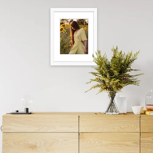 Miniatura 2 de Golden State Art, Juego de 2 marcos de madera blanca de 11 x 14 pulgadas con paspartú de cristal real para fotos de 8 x 10 pulgadas