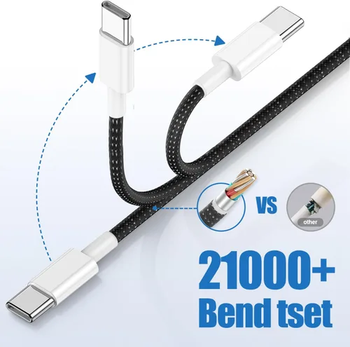 Miniatura 2 de Cable de carga USB C a C de 10 pies, 60W, tipo C a C, cable de carga rápido largo para Apple iPhone 17 Pro Max/17 Air/16 Pro Max/15 Plus, MacBook