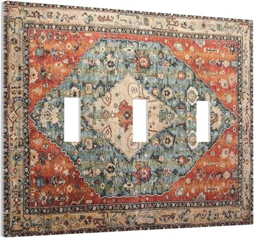 Miniatura 1280 de Placa Decorativa de Pared de Granja Rústica con Cuerno de Madera para Puerta de Granero 1 Banda Duplex Cubiertas de Toma Eléctrica Soltera