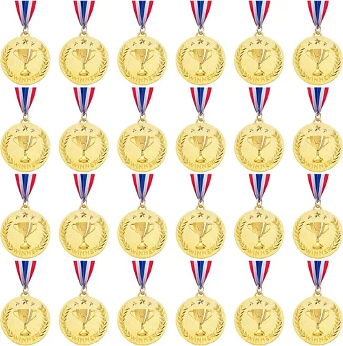 Caydo 12/24 Pieces Gold Award Medals Metal Winner Medals for Award for Adults for Competitions, Sports Events, Party, 2 Inch