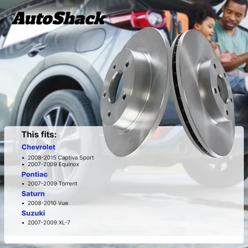 Miniatura 2 de AutoShack Rotores de freno delantero para Chevrolet y Saturn, Equinox 2007-2009 Captiva Sport 2012-2015 Vue 2008-2010, FWD AWD L4 2.4L V6 3.0L 3.4L