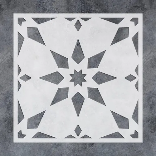 GSS Designs - Plantilla de azulejos de joyas de 12 x 12 pulgadas, gran plantilla reutilizable para pintar y decorar la pared del piso, diseño para