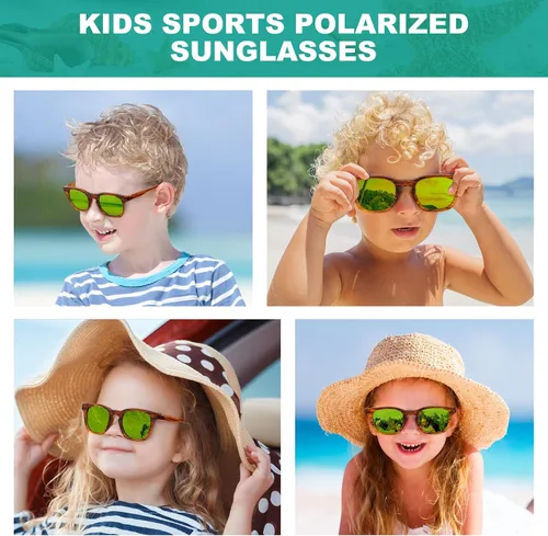 Miniatura 2 de Lentes de sol para niños, lentes de sol polarizados retro de los años 80 para niños y niñas, A Strip Demi, talla única