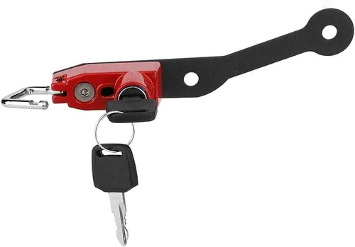 Miniatura 6 de Aramox Soporte antirrobo para casco, aleación de aluminio, rojo, cerradura de llave, Yamaha MT-07 FZ-07 FJ-07