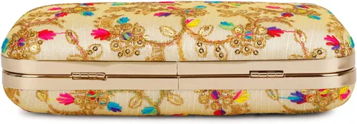 Miniatura 3 de LONGING TO BUY Embrague de caja de diseño hecho a mano para mujeres, embrague bordado Zari para mujeresembrague de mano para mujeres