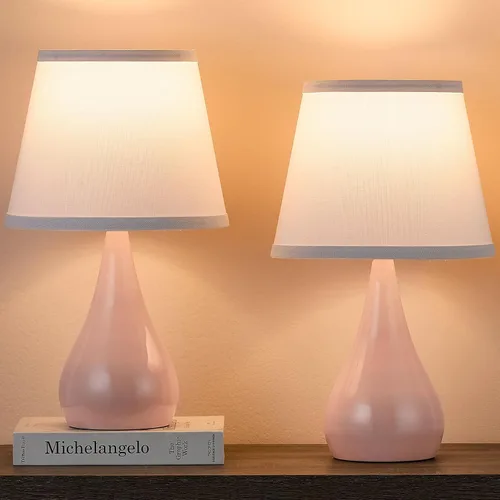 Miniatura 11 de Juego de 2 lámparas táctiles modernas de 18.1'' para mesita de noche con brillo regulable de 3 niveles, lámparas de mesa para sala de estar
