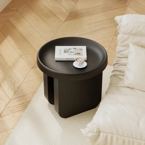 Miniatura 8 de Mesa auxiliar redonda, mesa auxiliar moderna, mesa de centro de metal pequeña, mesa decorativa circular única para sala de estar, dormitorio