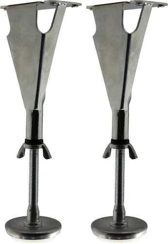 Miniatura 7 de KB Designs Patas de soporte central de altura ajustable para marco de cama, juego de 4, color plateado