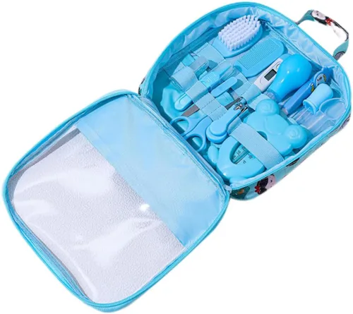 Kit de cuidado de la salud y aseo del bebé, aspirador nasal para bebés, cortaúñas, juego de cepillo para el cabello, kit de limpieza diaria para