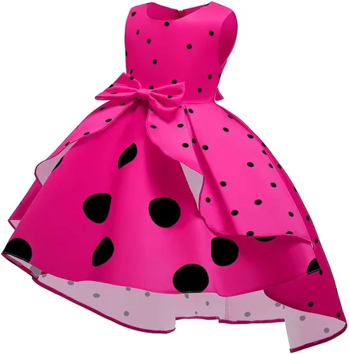 Miniatura 2 de Vestido de princesa sin mangas con estampado de lunares para niñas 5 años rosa intenso 2-3 años