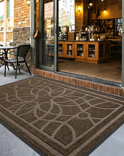 Miniatura 8 de DEXI - Felpudo para puerta exterior, alfombra de entrada de perfil bajo y resistente antideslizante para el recibidor, alfombras de bienvenida que