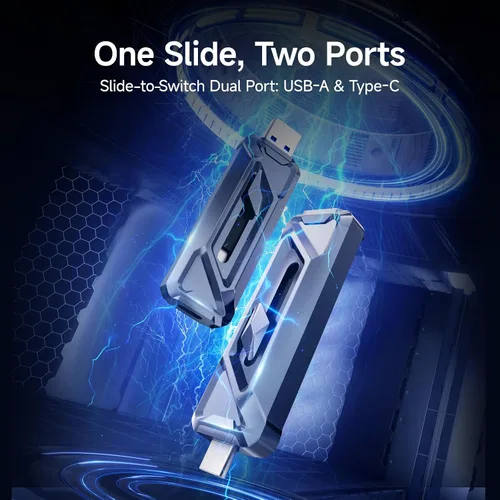 Miniatura 4 de fanxiang Unidad USB SSD externa de 1 TB, 2050 MB/s USB-C y USB-A SSD portátil de 1 TB, grabación y almacenamiento HDR 4K ProRes, aleación de zinc