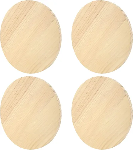 Miniatura 7 de SINJEUN Paquete de 2 placas redondas de madera de 12 pulgadas, letrero colgante de madera en blanco de 3/4 pulgadas de grosor, tableros de madera