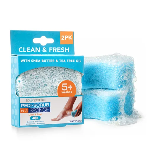 Miniatura 32 de Spongables Pedi Scrub - Esponja exfoliante para pies de 5+ lavados, lavanda, 6 unidades Aceite de árbol de té de lavanda Viaje