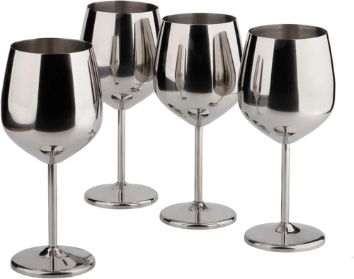 Miniatura 9 de Arora Copa de vino de acero inoxidable de 18 onzas, juego de 2 unidades, color negro, 3.6 pulgadas de profundidad x 8.3 pulgadas de alto (851036)