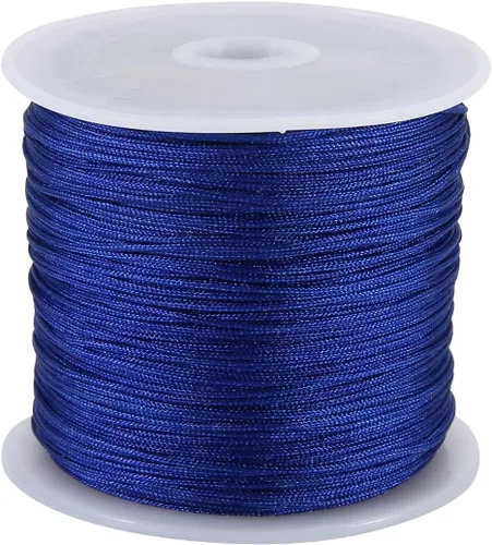 Miniatura 12 de Cordón de nailon de 0.031 in, hilo de nudo chino macramé pulsera de cola de rata trenzada (negro)