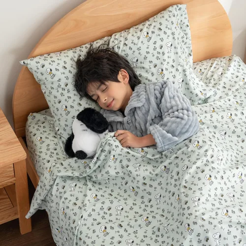 Miniatura 6 de Berkshire Blanket Peanuts® - Juego de sábanas para niños, tamaño individual, 3 piezas, lindo personaje Snoopy impreso, sábanas de microfibra suave