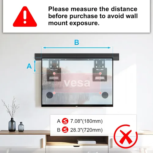 Miniatura 3 de Soporte de pared ultradelgado para TV plana y con marco de 37 a 80 pulgadas, perfil bajo de 0.37 pulgadas, montaje de pared de perfil bajo, VESA 200