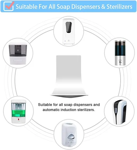 Miniatura 4 de Cotn - Bandeja de goteo para dispensador de jabón ACotn para dispensador automático, montaje en pared y dispensador de desinfectante de manos, Blanco