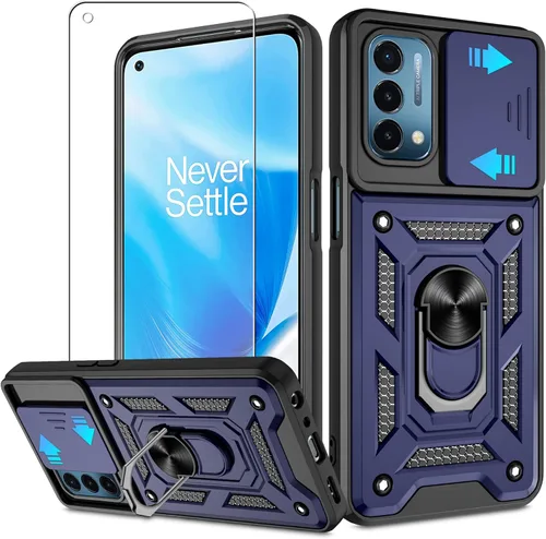 Miniatura 99 de ATUMP Funda para OnePlus Nord N200 5G con protector de pantalla HD con cubierta para cámara deslizante, soporte de anillo de rotación de 360°