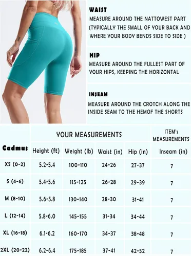 Miniatura 4 de CADMUS Pantalones cortos de yoga de cintura alta para mujer de 3 pulgadas, 4 pulgadas, 6 pulgadas, 7 pulgadas, 8 pulgadas, sensación desnuda