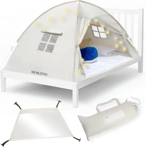 Miniatura 10 de Tienda de campaña de cama individual con diseño de animales para niños - Tiendas de ensueño mágicas para niños, toldo emergente para cama de niña