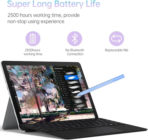 Miniatura 7 de Lápiz táctil para HP Omnibook, lápiz para laptops táctiles HP Envy x360 Pavilion x360 Specter x360 con vida de batería de 2500 horas, rechazo